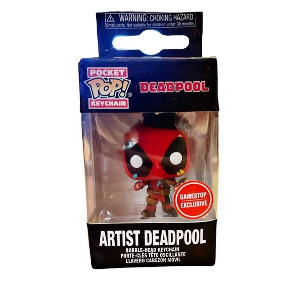 Deadpool Funko Pop Bobble Head Keychain Artist Deadpool Special Edition - Picture 2 of 7